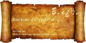 Bartus Árpád névjegykártya
