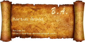 Bartus Árpád névjegykártya