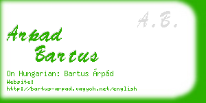 arpad bartus business card